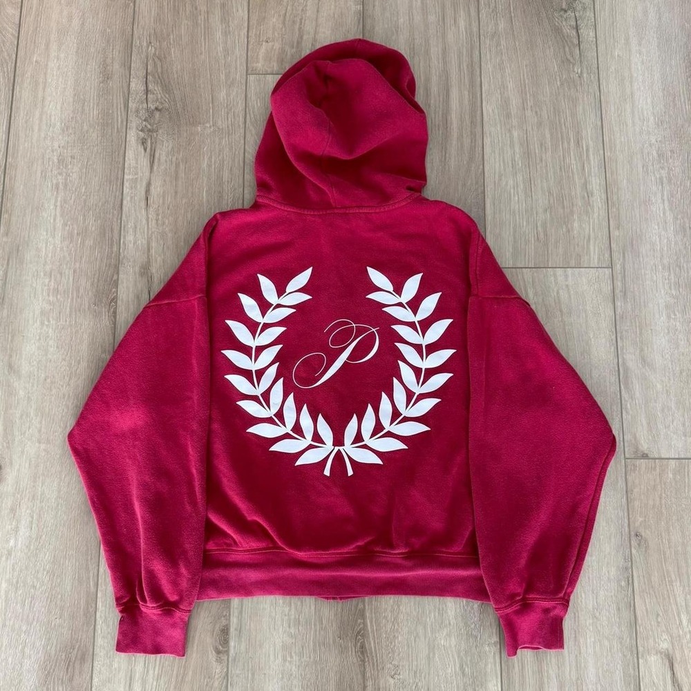 Victoria's Secret PINK Ivy Fleece Full-Zip Hoodie in red lacquer Size Medium